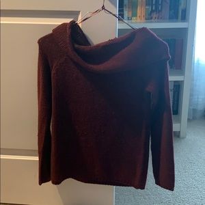 maroon mock neck sweater size xs